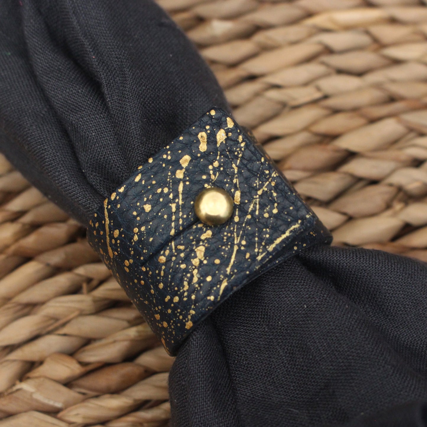 Napkin Rings - Hand Painted Gold Splatter Napkin Rings