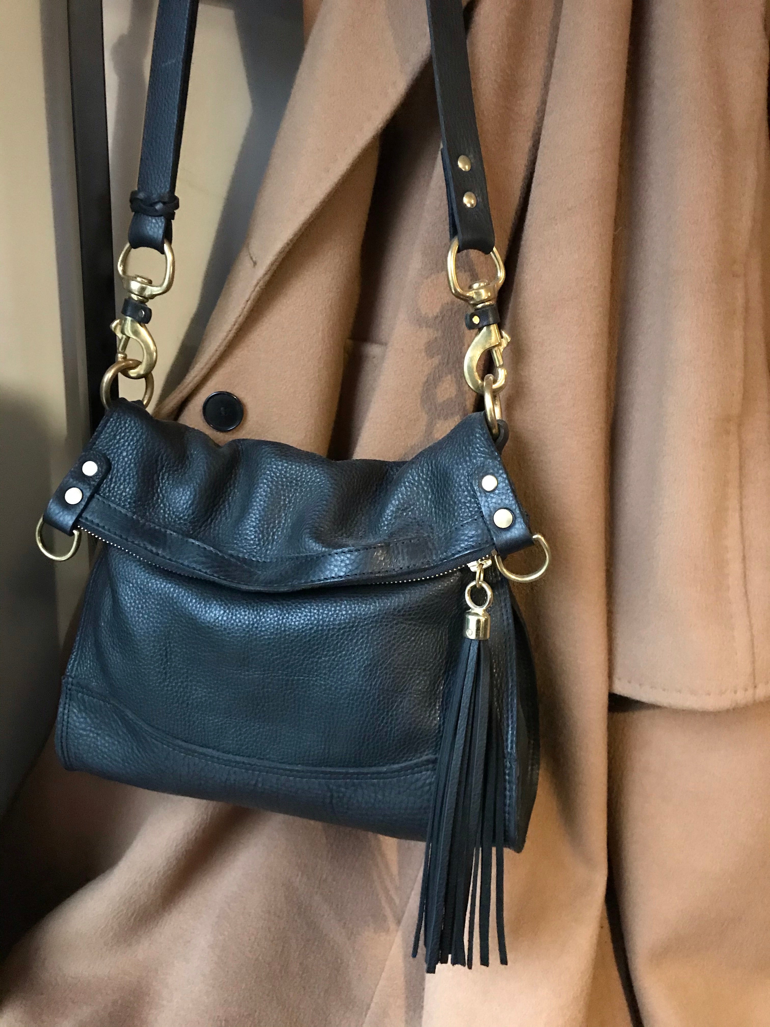 Delilah Crossbody Bag - Black Leather