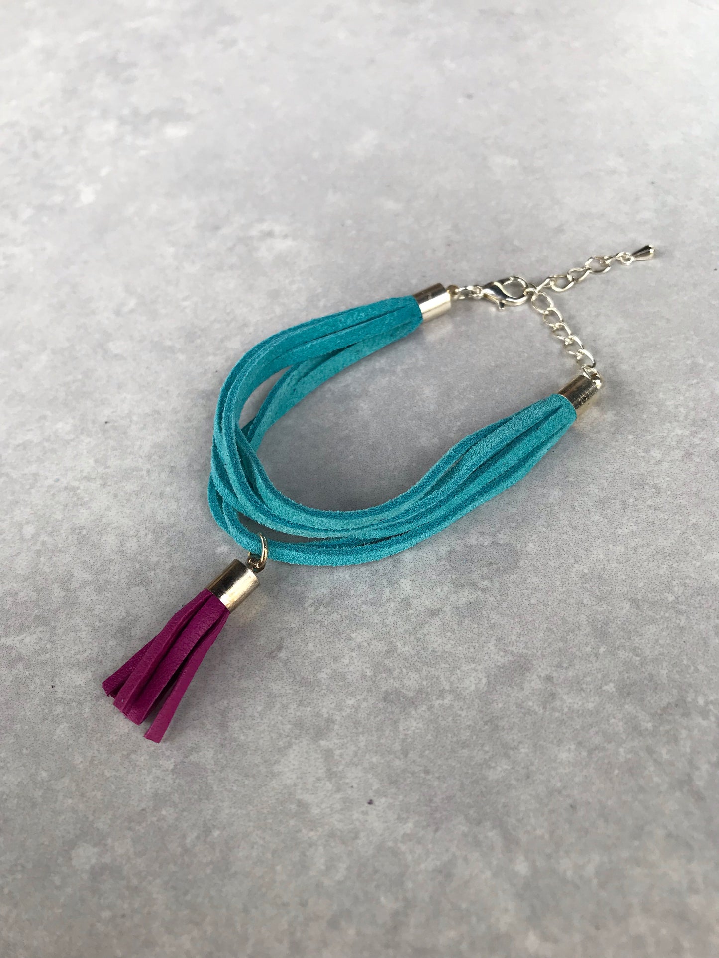 Varese Tassel Bracelet - turquoise/fuchsia