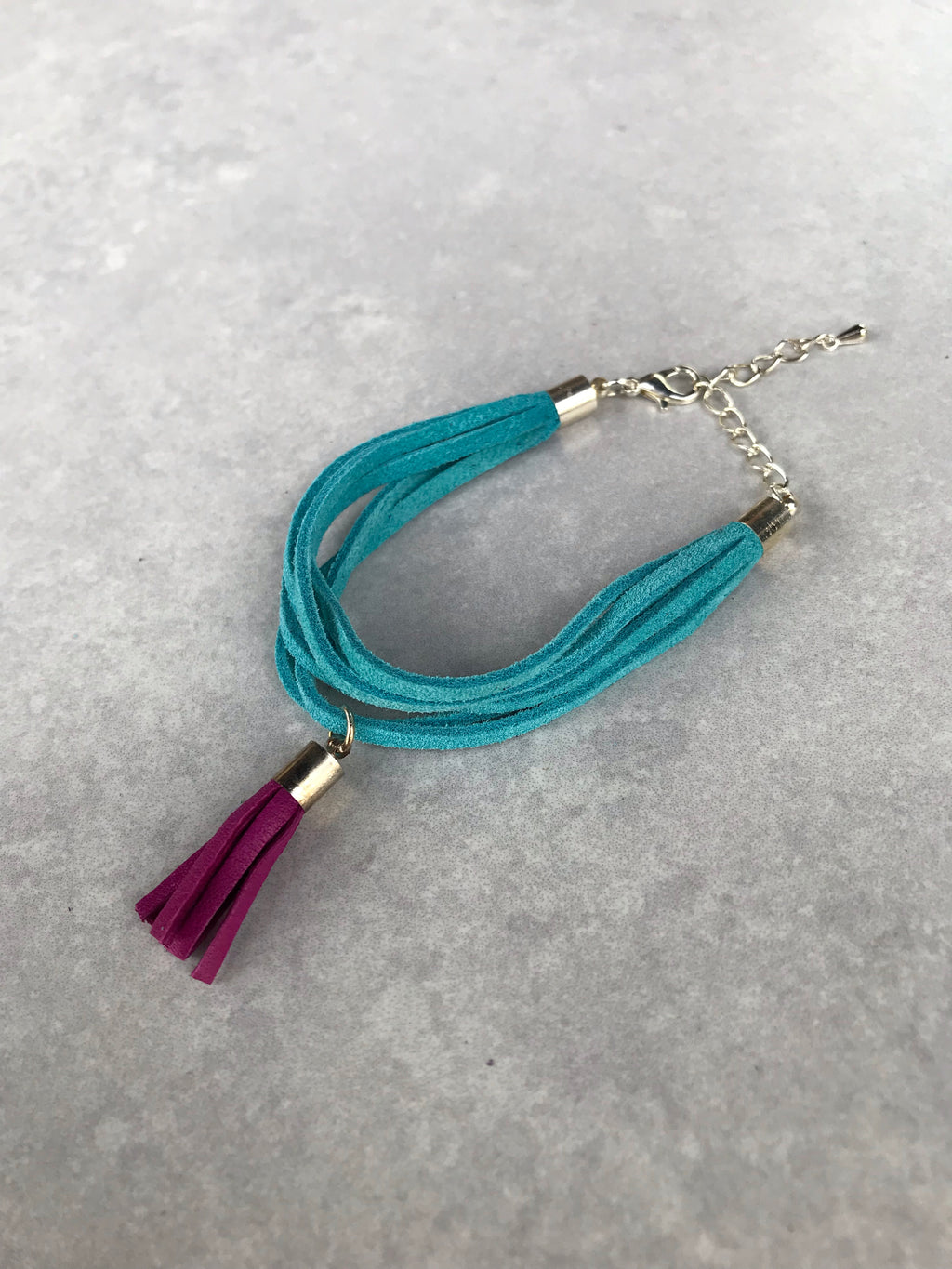 Varese Tassel Bracelet - turquoise/fuchsia