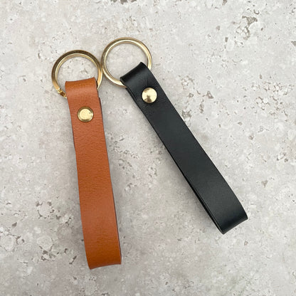 Loxley Loop Keyring - Black Leather