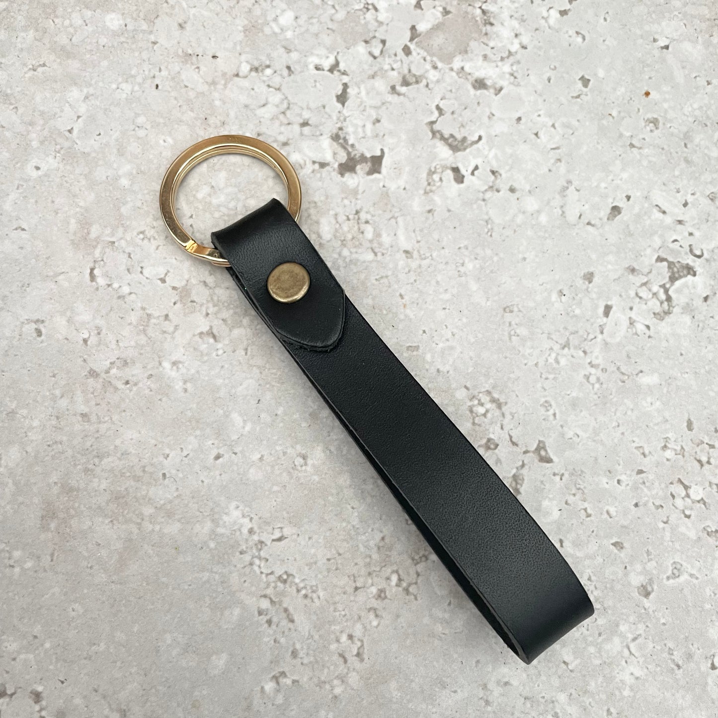 Loxley Loop Keyring - Black Leather