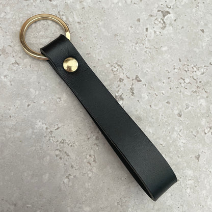 Loxley Loop Keyring - Black Leather
