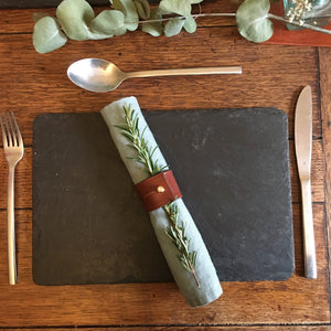 Napkin Rings - Conker bridle leather