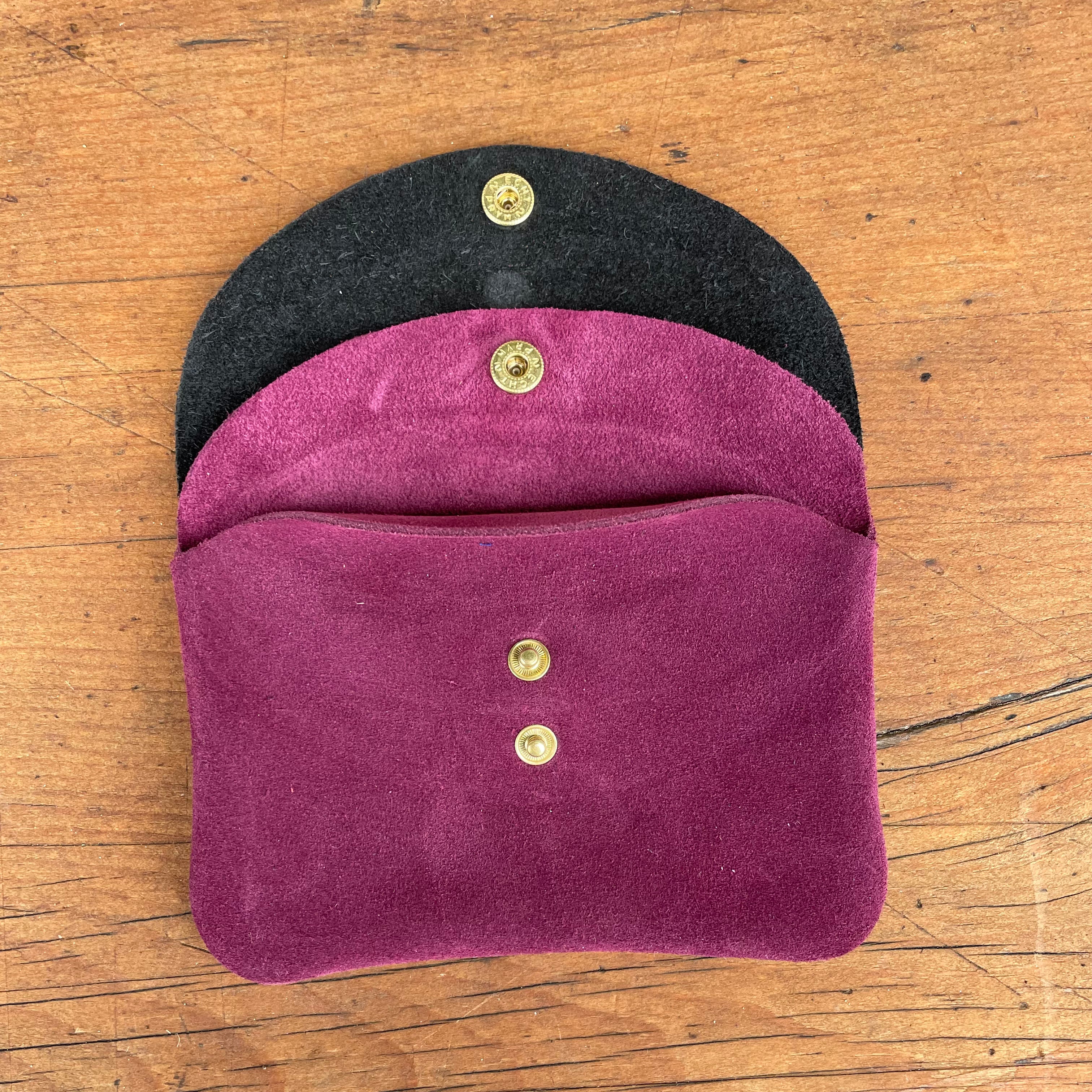 Betty Purse - Black Leather and Burgundy Suede