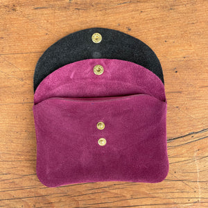 Betty Purse - Black Leather and Burgundy Suede