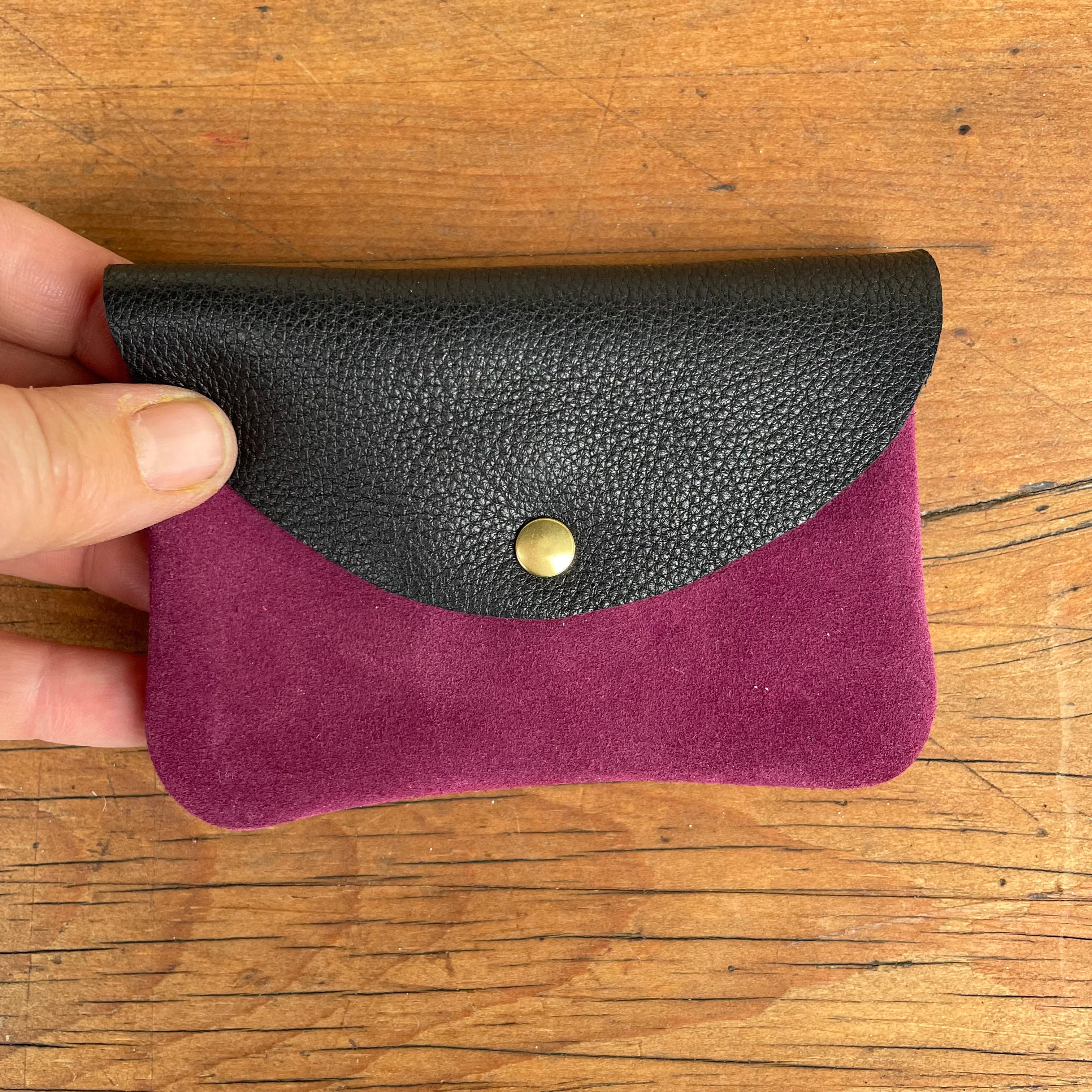 Betty Purse - Black Leather and Burgundy Suede