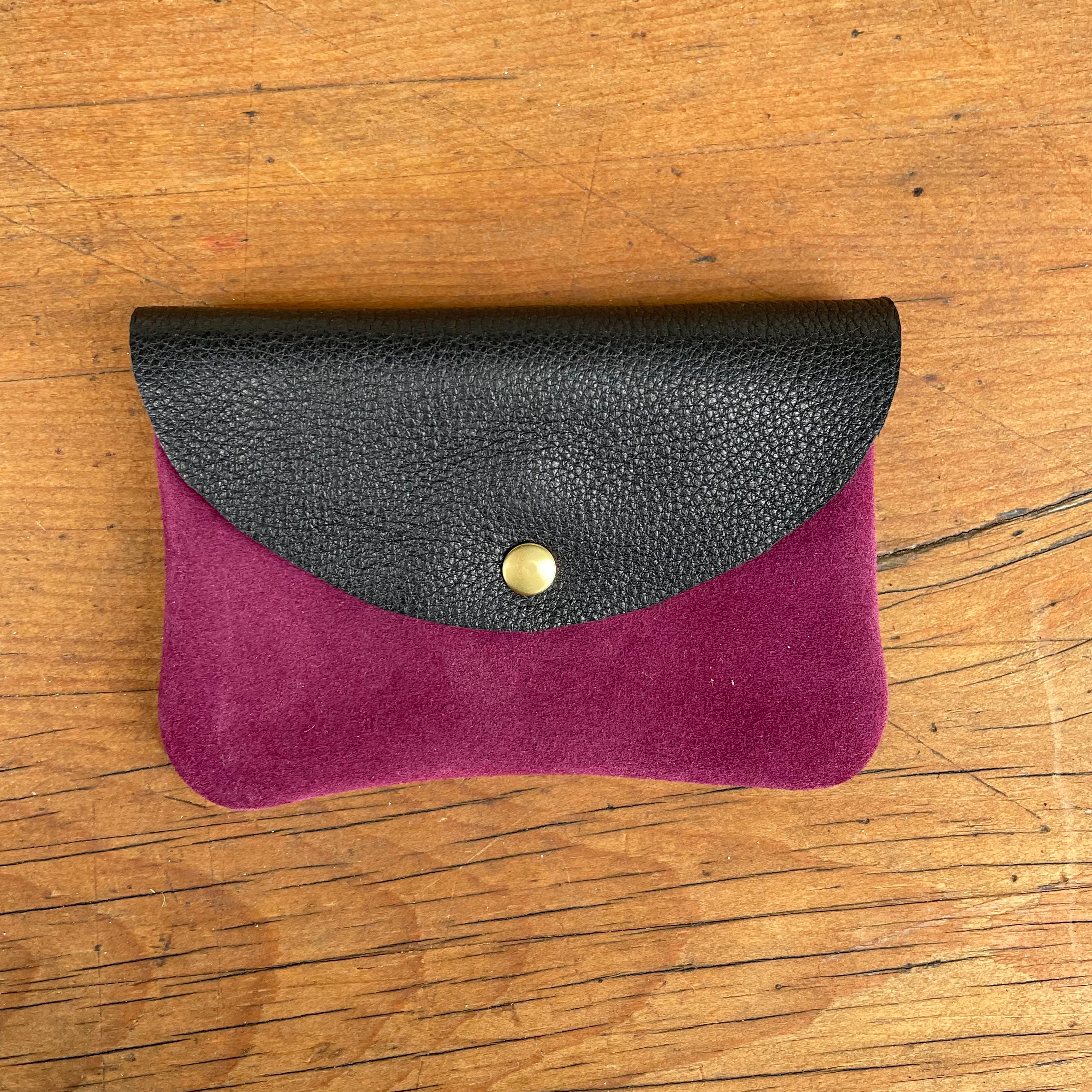 Betty Purse - Black Leather and Burgundy Suede