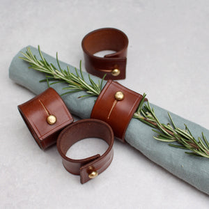 Napkin Rings - Conker bridle leather