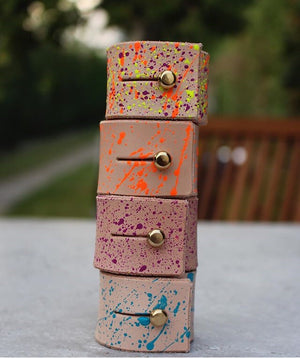 Napkin Rings - Hand Painted Natural Leather