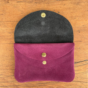 Betty Purse - Black Leather and Burgundy Suede