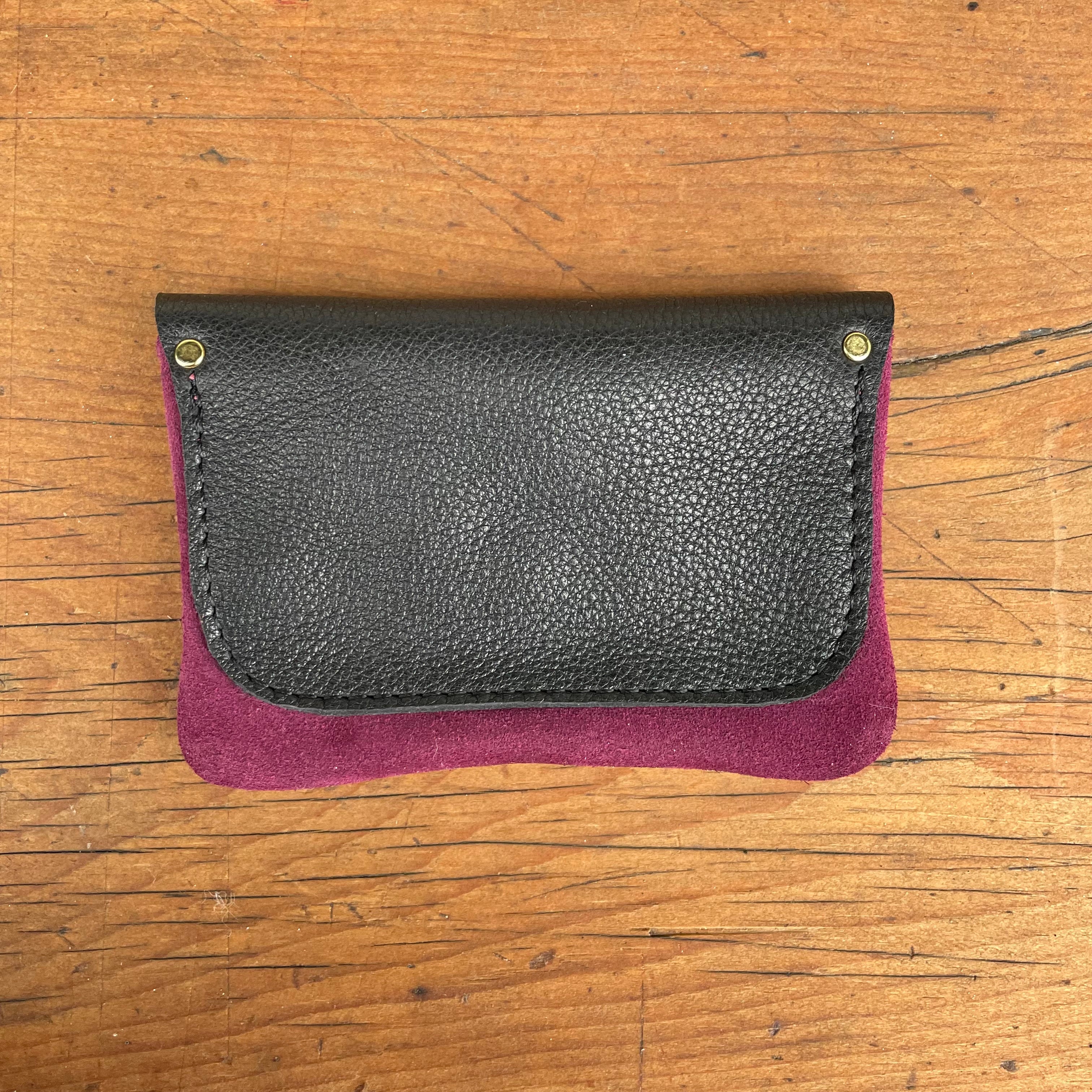 Betty Purse - Black Leather and Burgundy Suede