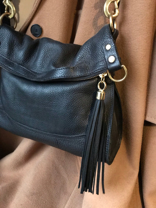 Delilah Crossbody Bag - Black Leather